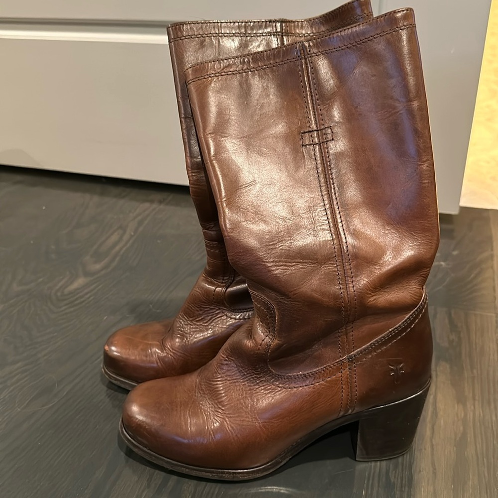 Frye Brown Heeled Boots